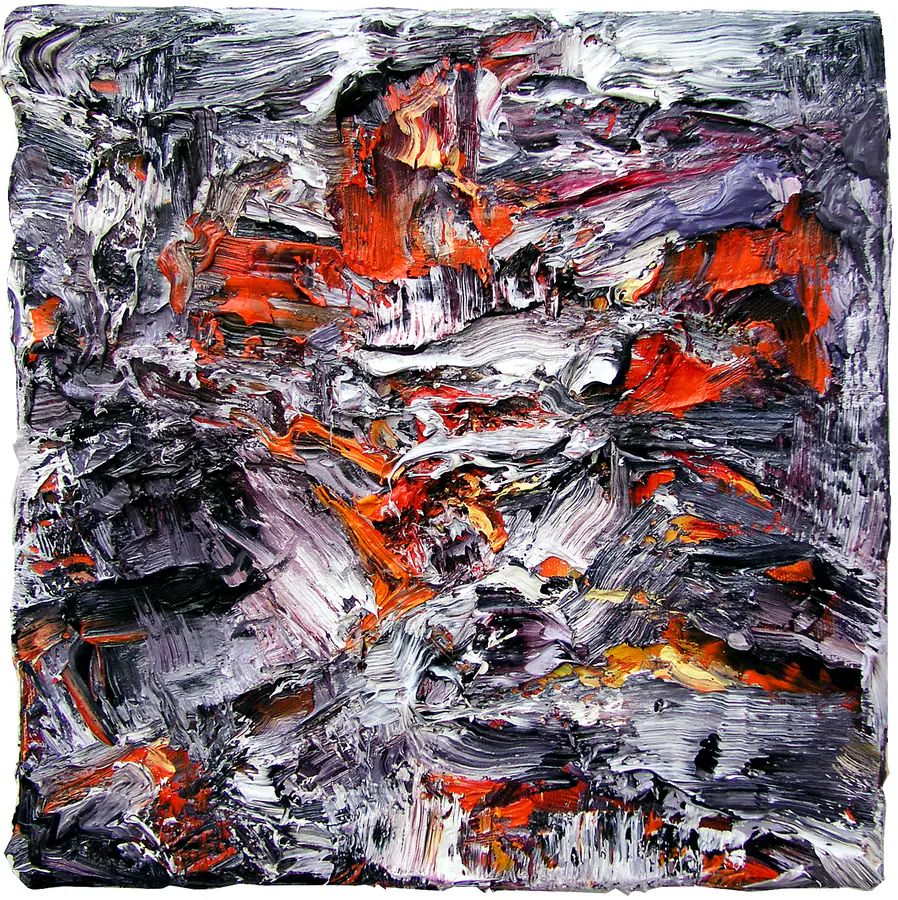 Feuer (Asche), 2004, Öl auf Nessel, 30 cm x 30 cm