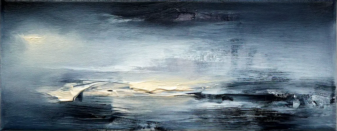 Zeeland 1/3, 2026, Öl auf Nessel, 10 x 25 cm