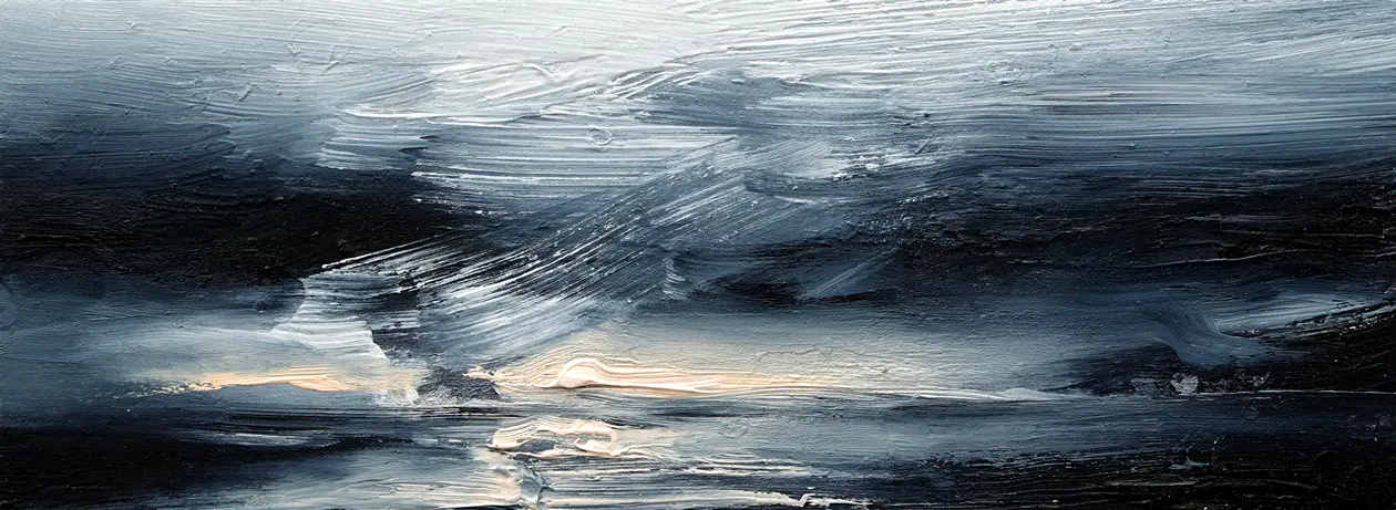 Landschaft, 2016, Öl auf Papier (auf MDF), 9 x 25 cm