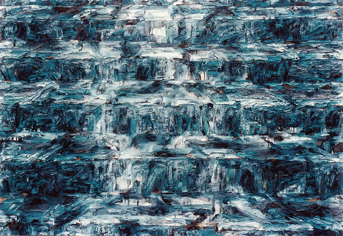 Treppe VIII, 1995, Öl auf Nessel, 130 x 190 cm
